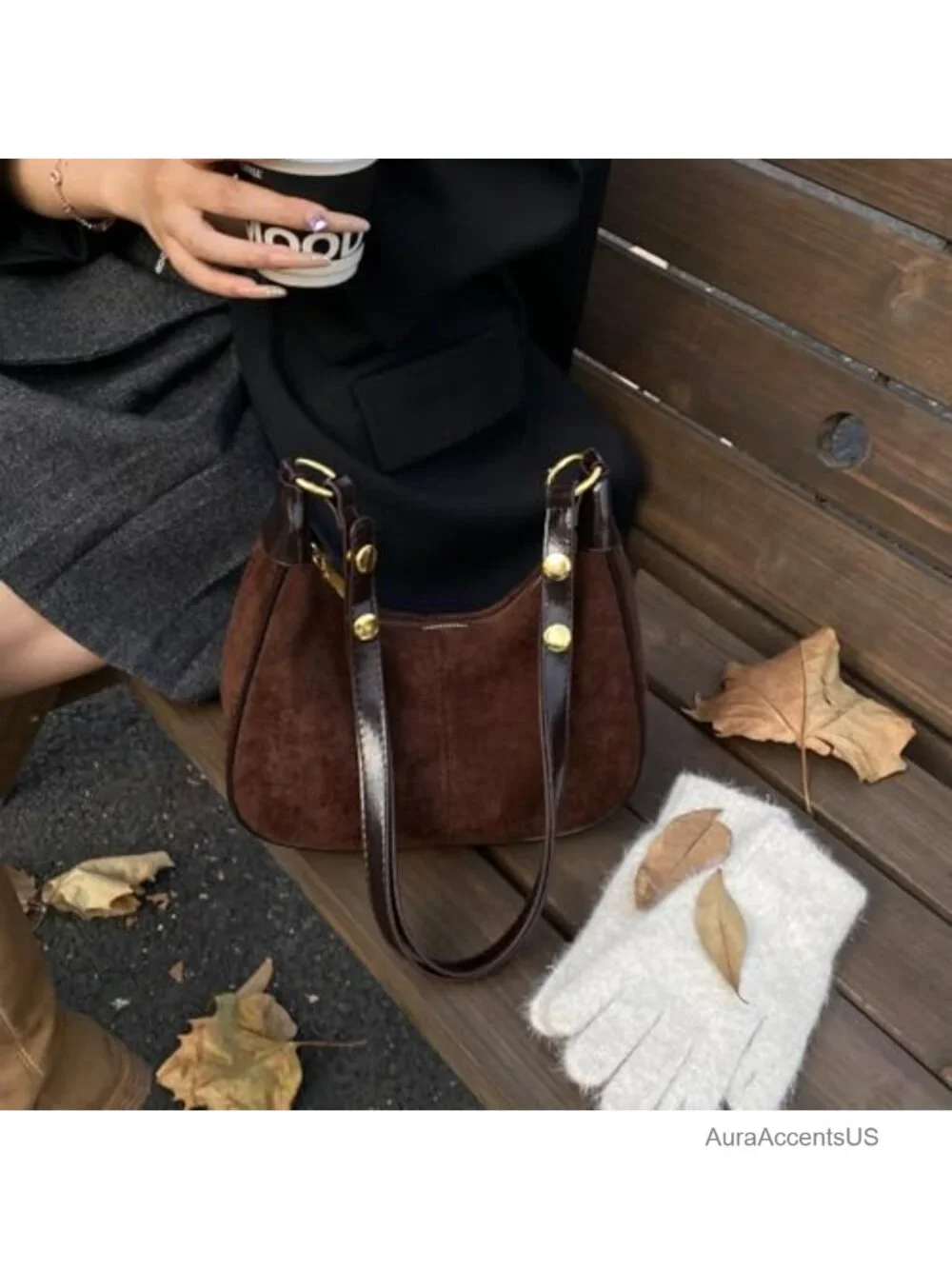 Small Crescent Hobo Bag Crossbody Shoulder Purse Faux Leather